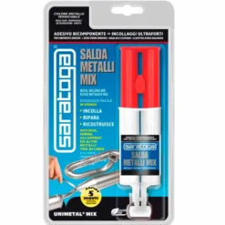 Acciaio liquido bicomponente SARATOGA SALDA METALLI MIX ml.25 per il ripristino di metalli