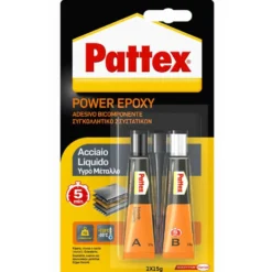 Acciaio liquido bicomponente salda metalli PATTEX POWER EPOXY 2 x 15 gr.