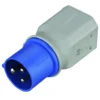 Adattatore industriale da spina CEE 220V blu a presa schuko + bivalente 10/16 amp ELECTRALINE