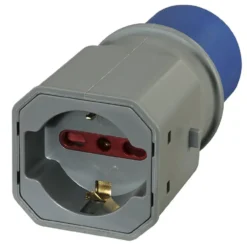 Adattatore industriale da spina CEE 220V blu a presa schuko + bivalente 10/16 amp ELECTRALINE
