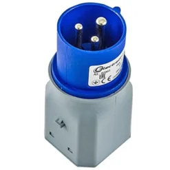 Adattatore industriale da spina CEE 220V blu a presa schuko + bivalente 10/16 amp ELECTRALINE