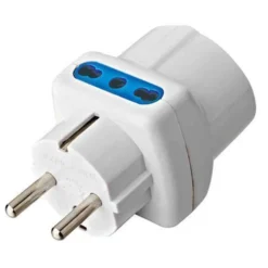 Adattatore triplo da spina schuko a 2 prese bivalenti 10/16amp + 1 schuko ECOVA 30111