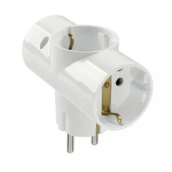 Adattatore triplo 3 schuko entrata schuko uscita 3 schuko ECOVA 30055 bianca