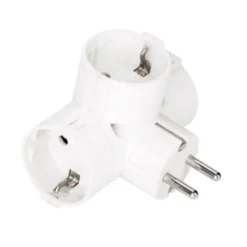 Adattatore triplo 3 schuko entrata schuko uscita 3 schuko ECOVA 30055 bianca