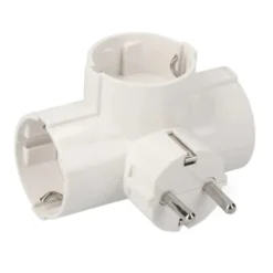 Adattatore triplo 3 schuko entrata schuko uscita 3 schuko ECOVA 30055 bianca