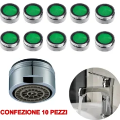 Aeratore rompigetto cromato maschio mm.24 x 1 universale per rubinetti cf.10 pz.