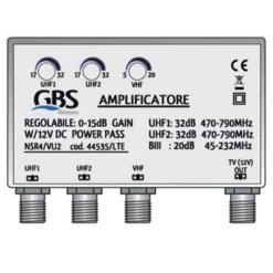 Amplificatore tv da palo UHF + VHF 1 uscita con regolazione JOLLY LINE 44535LTE NSR4/VU2 - LTE