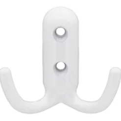 Appendiabiti in metallo a 2 ganci mm.45 x 45 bianco lucido