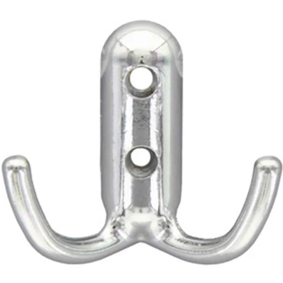 Appendiabiti in metallo a 2 ganci mm.45 x 45 cromo lucido