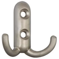 Appendiabiti in metallo a 2 ganci mm.45 x 45 nikel opaco
