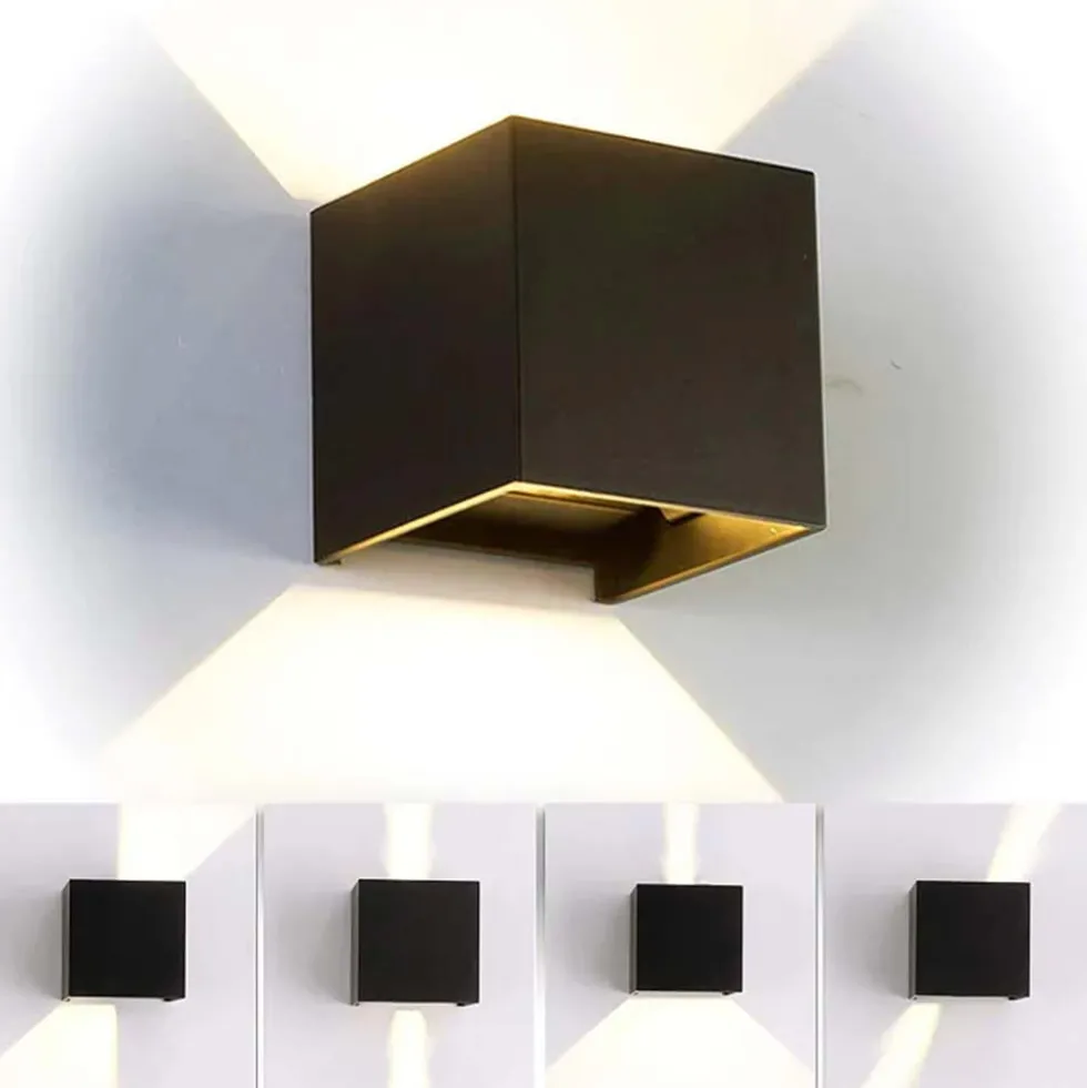 Applique LED cubo da esterno LISBONA 10W IP65 angolo di luce regolabile 2CCT 3000/4000k bianco/antracite