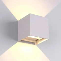 Applique LED cubo da esterno LISBONA 10W IP65 angolo di luce regolabile 2CCT 3000/4000k bianco/antracite