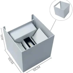 Applique LED cubo da esterno LISBONA 10W IP65 angolo di luce regolabile 2CCT 3000/4000k bianco/antracite