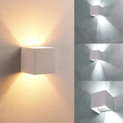 Applique LED cubo da esterno LISBONA 10W IP65 angolo di luce regolabile 2CCT 3000/4000k bianco/antracite