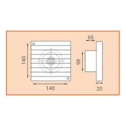 Aspiratore elettrico assiale da parete o soffitto LUX T100 bianco foro mm.100