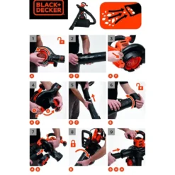 Aspiratore soffiatore trituratore elettrico 2600W BLACK+DECKER BEBLV260