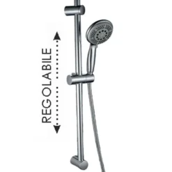 Asta saliscendi cromato regolabile DONALBI mod. ISCHIA con doccetta 5 getti idromassaggio