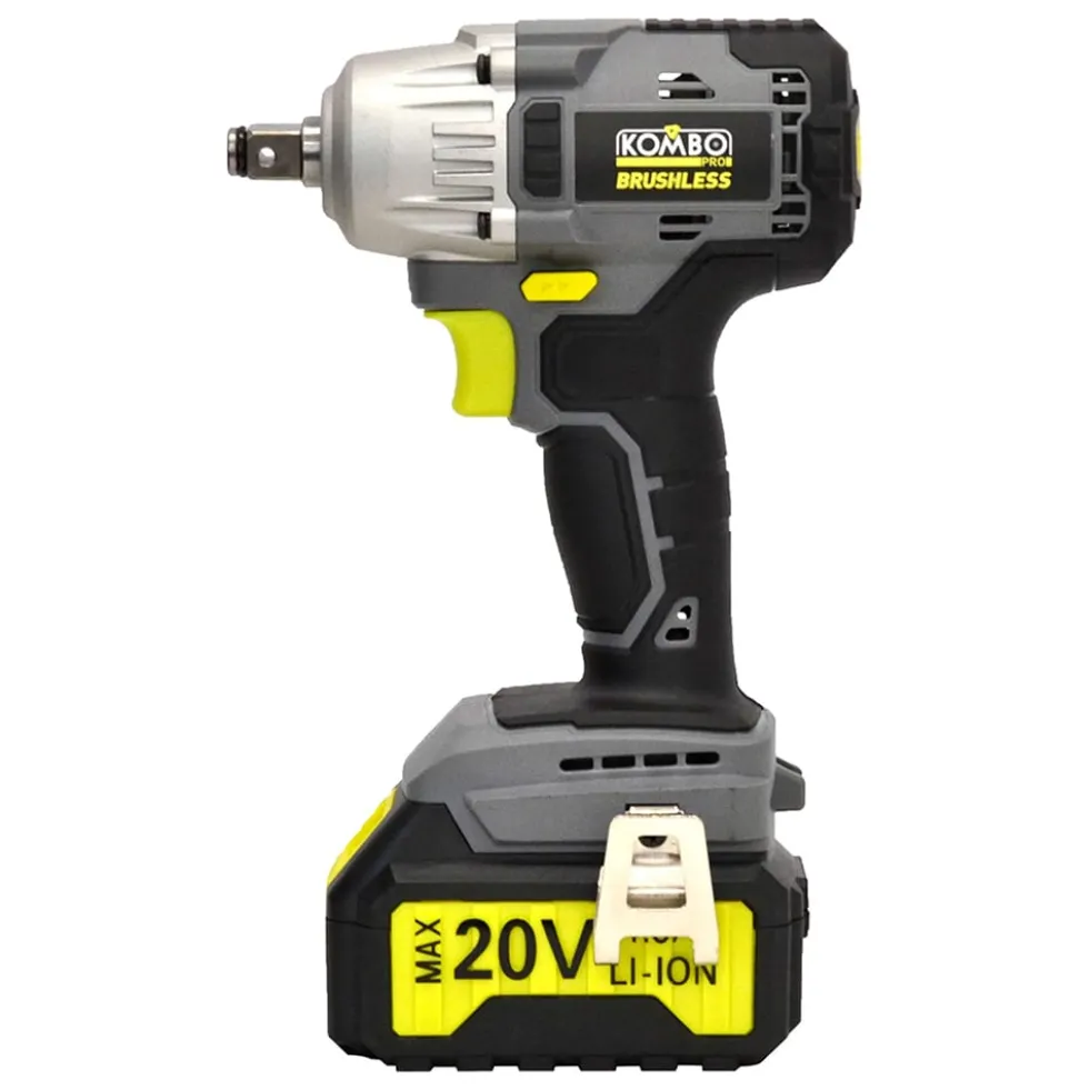Avvitatore a impulsi brushless 1/2" svitabulloni KOMBO PRO con batteria 20V 4Ah e kit accessori