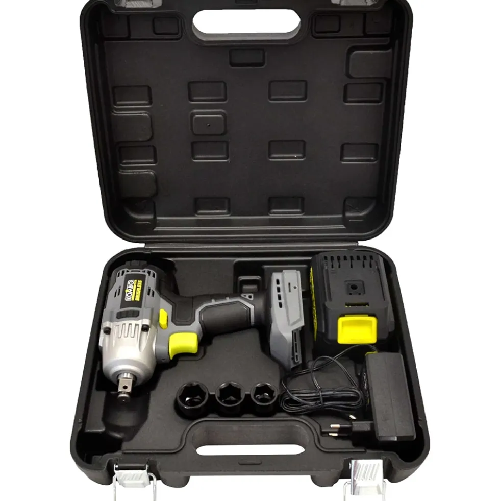 Avvitatore a impulsi brushless 1/2" svitabulloni KOMBO PRO con batteria 20V 4Ah e kit accessori