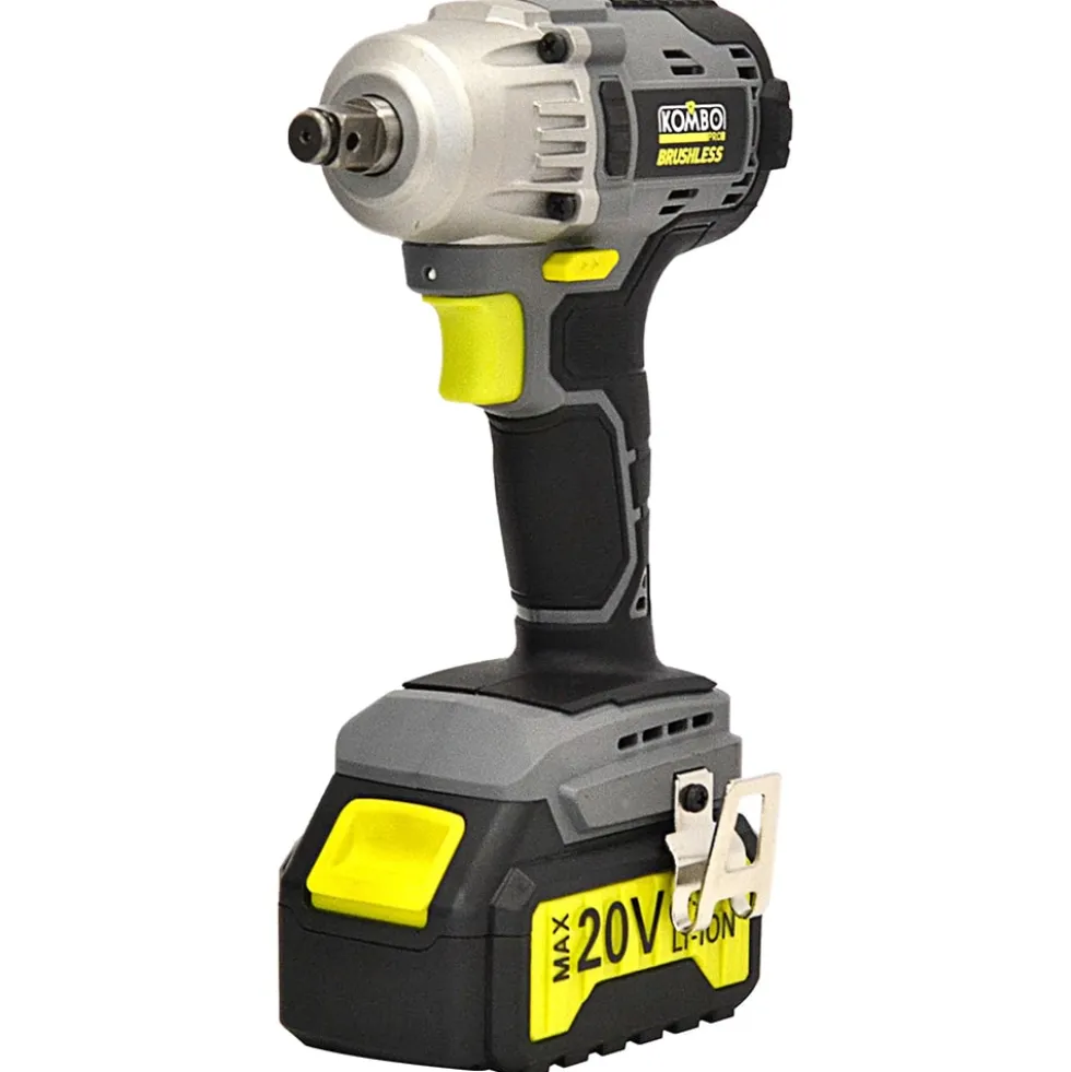 Avvitatore a impulsi brushless 1/2" svitabulloni KOMBO PRO con batteria 20V 4Ah e kit accessori