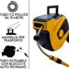 Avvolgitubo automatico a parete kit tubo mt.15 x 1/2" con raccordi e lancia per irrigazione giardino TOLSEN 57261