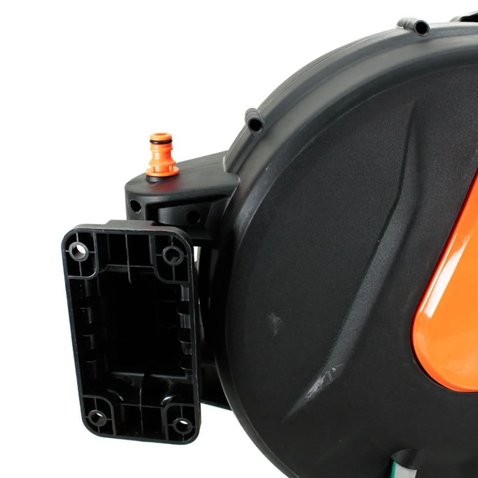 Avvolgitubo automatico a parete mt.25 x 1/2" con raccordi e lancia per irrigazione giardino LIF