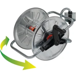 Avvolgitubo murale girevole in acciaio zincato AGRATI 130 per tubo giardino 1/2" mt.50