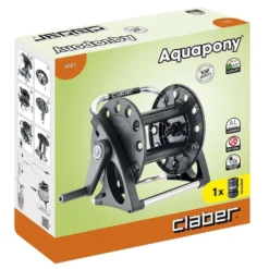 Avvolgitubo portatile CLABER AQUAPONY fissaggio a parete o a terra per tubo giardino 20 metri da 1/2"