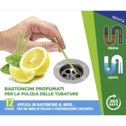 Bastoncini profumati per la pulizia delle tubature CLEANING STICK cf.12 pz.
