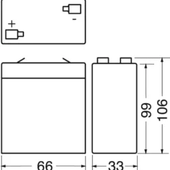 Batteria al piombo 6V 3,2Ah (per lampada d'emergenza)