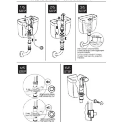 Batteria sifone di scarico OLI REPLACE 500849 senza pulsante per cassetta wc alta