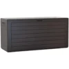 Baule multiuso in resina da esterno 280 lt. cm.116 x 44 x 55h marrone effetto legno