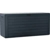 Baule multiuso in resina da esterno 280 lt. cm.116 x 44 x 55h antracite effetto legno