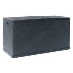Baule multiuso WOOD in resina effetto legno 420 lt. cm.120 x 56 x 63h antracite