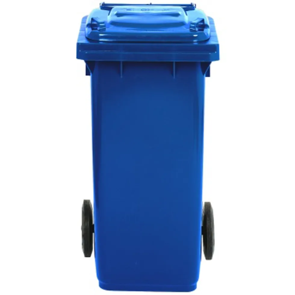 Bidone carrellato lt.120 blu con ruote pattumiera da esterno per raccolta differenziata