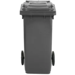 Bidone carrellato lt.120 grigio con ruote pattumiera da esterno per raccolta differenziata