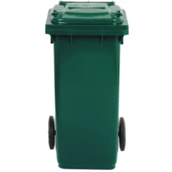 Bidone carrellato lt.120 verde con ruote pattumiera da esterno per raccolta differenziata