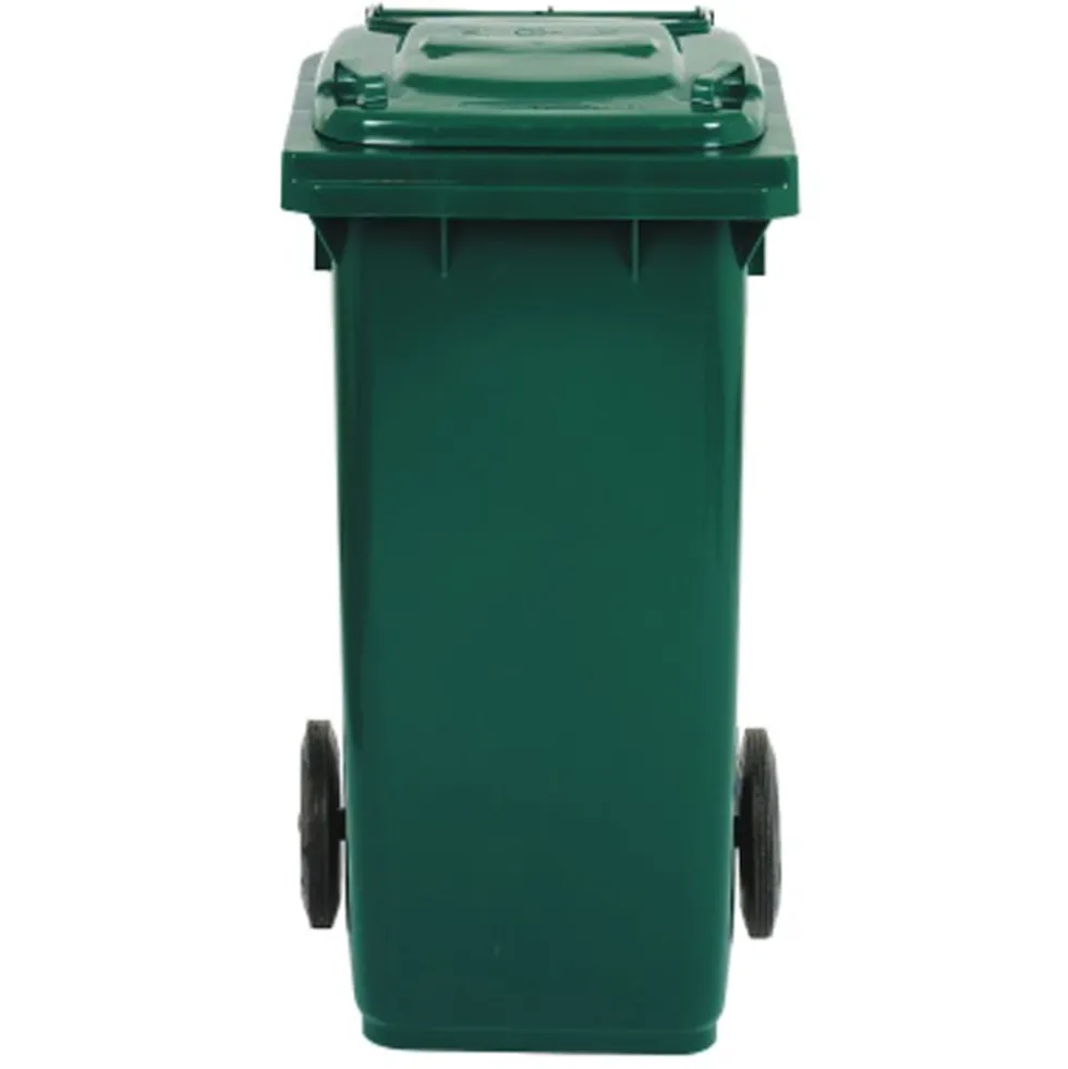 Bidone carrellato lt.120 verde con ruote pattumiera da esterno per raccolta differenziata