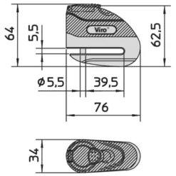 Blocca disco corazzato per moto e scooter VIRO HAMMER mm.5,5