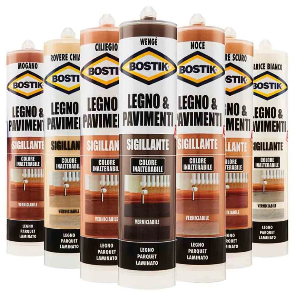 BOSTIK Legno e Pavimenti sigillante inodore per legno e parquet ml.300 mogano