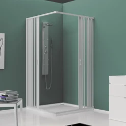 Box doccia a soffietto in pvc 2 lati cm.80 x 80 riducibile mod. ROSY linea plissè