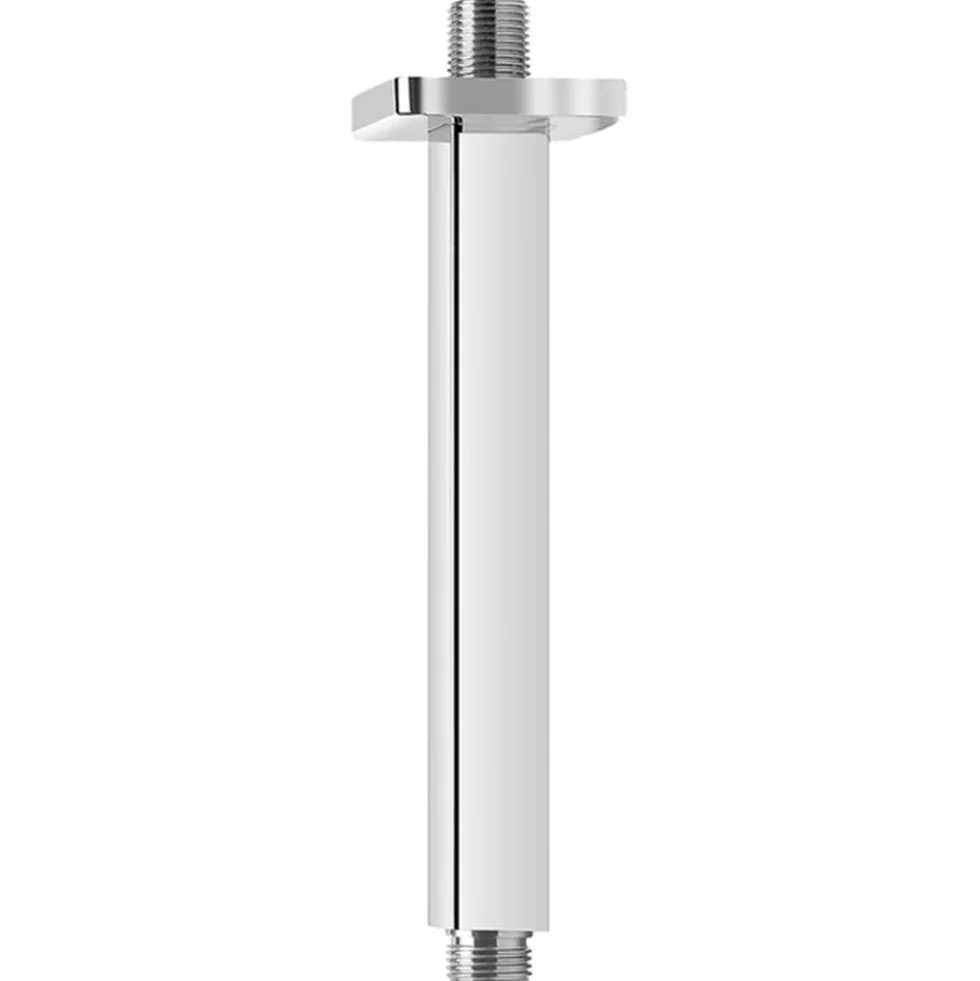 Braccio doccia a soffitto cromato quadro 1/2" cm.30 con rosone