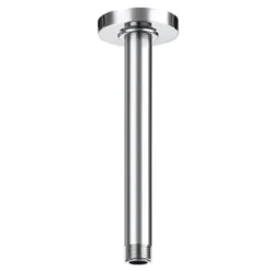 Braccio doccia a soffitto tondo cromato 1/2" d.24 cm.30 con rosone