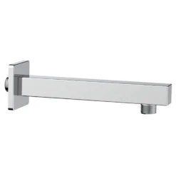 Braccio doccia quadrato moderno cm.30 cromo 1/2" con rosetta quadra