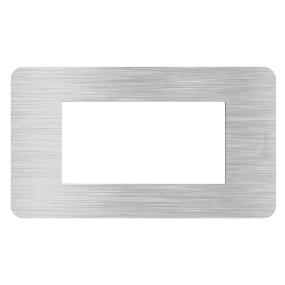 BTICINO MatixGO Placca 4 posti Aluminium