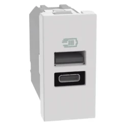 BTICINO MatixGO Presa caricatore USB tipo A + tipo C 15W bianca