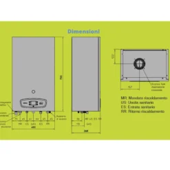 Caldaia a condensazione SAVIO RINA S 25kw a camera stagna con sistema gas adaptive