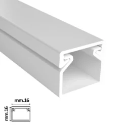 Canalina elettrica coprifili bianca mm.16 x 16 barra mt.2