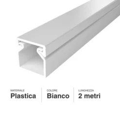 Canalina elettrica coprifili bianca mm.16 x 16 barra mt.2