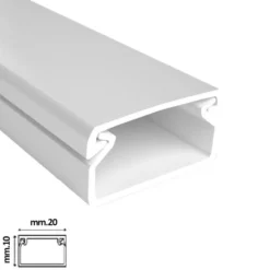 Canalina elettrica coprifili bianca mm.20 x 10 barra mt.2